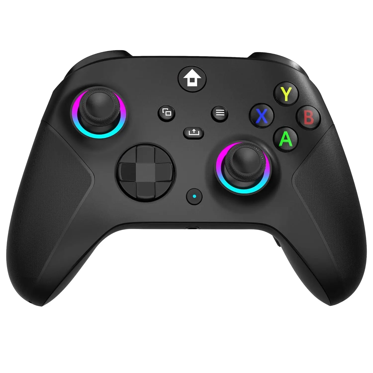 Upgraded 7 Colors RGB Wireless Controller XB023 for XBOX,Steam with Dual Vibration,Auto Turbo Function,2.4G Adapter&Programmable