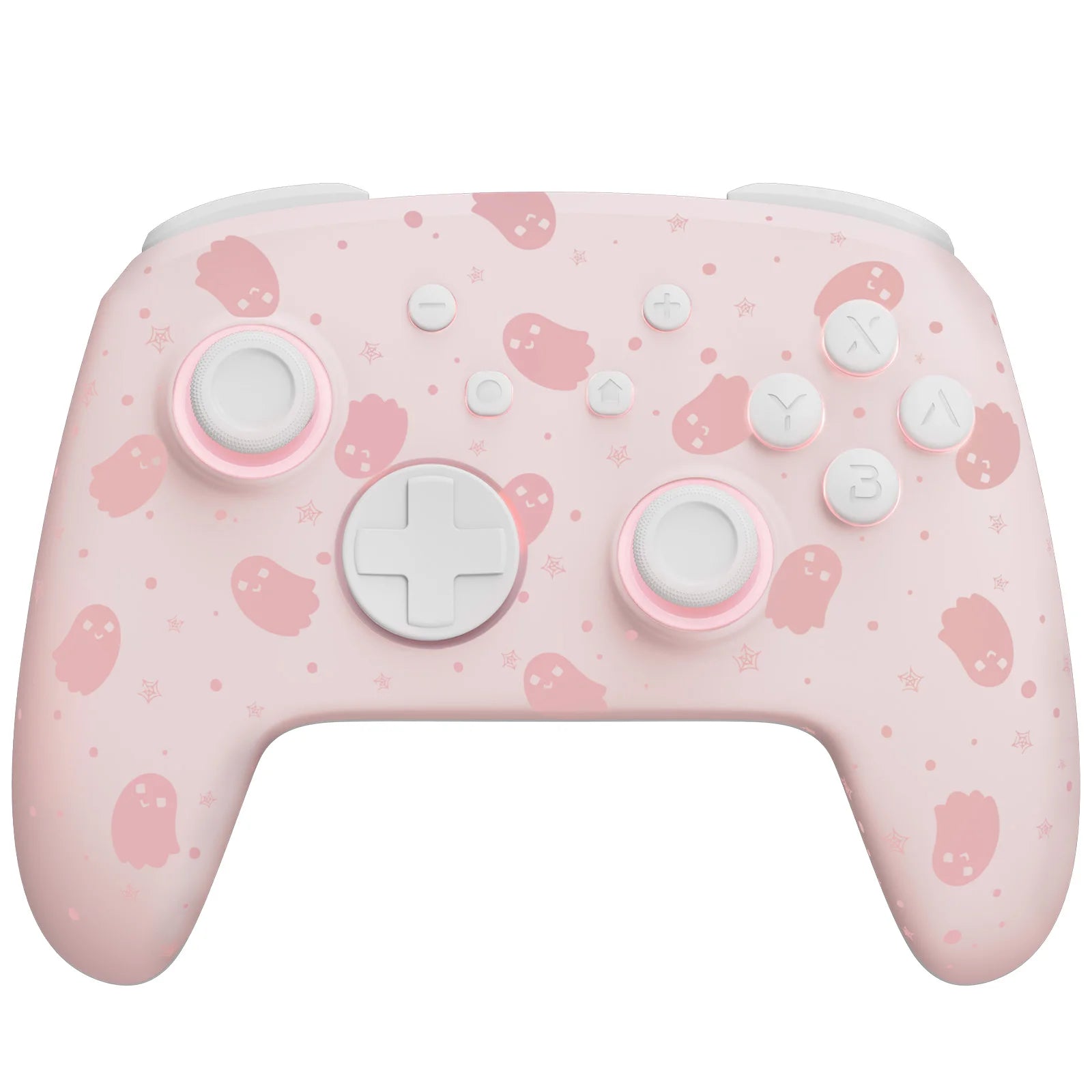 FUNLAB For Halloween-Ghost Luminous Pattern Hall Effect Pro Controller For Nintendo Switch 2/PC/OLED/Lite/Paddle/Turbo/RGB-Pink
