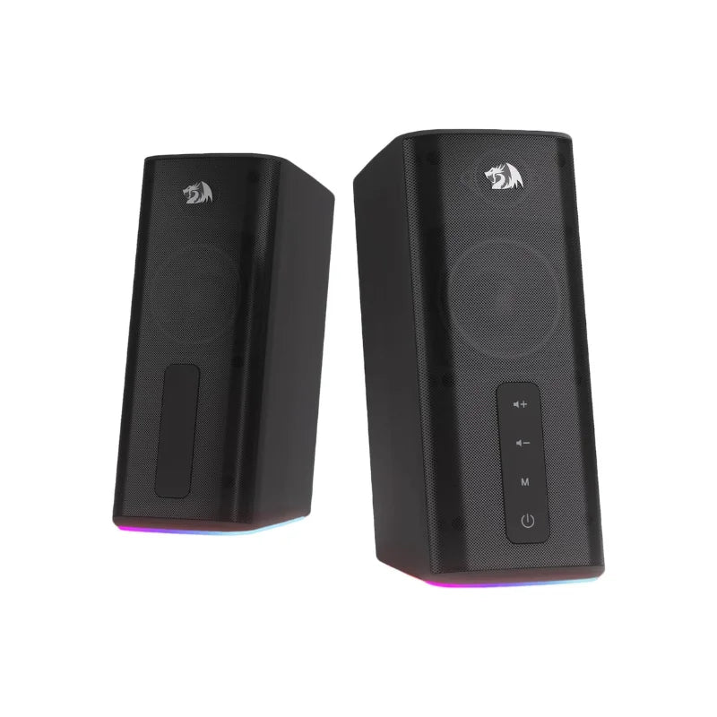 Redragon GS814 Stereo Desktop Speaker, 20W Output, 4 Real Units, BT 5.0/3.5mm AUX, Enhanced Bass, Touch-Control, Dynamic RGB