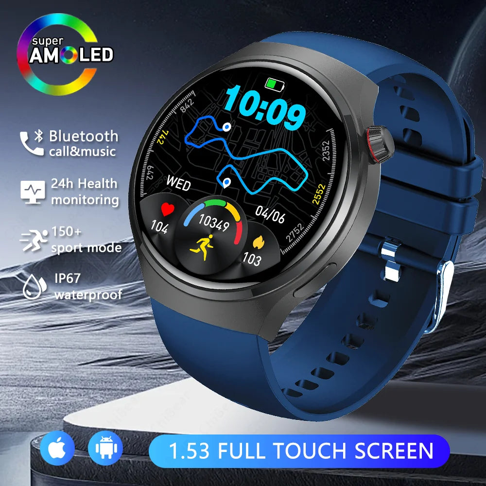 2025 New Upgrad Watch 4 Pro GPS Tacking Smart Watch Men Bluetooth Call 1.53 INCH Sports Bracelet IP68 Waterproof Smartwatches